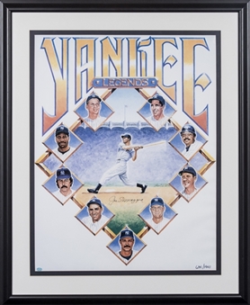 Joe DiMaggio Signed "Yankee Legends" Lithograph by Ron Lewis LE 634/1941 (PSA/DNA) 
